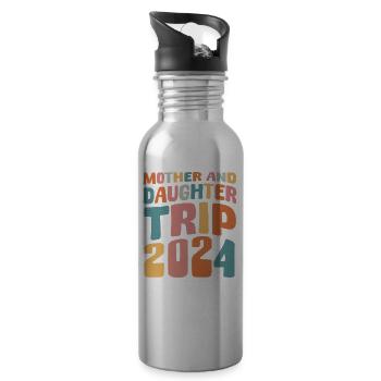 Mother And Daughter Trip 2024 - Water bottle with straw - silver - Right