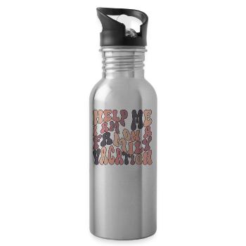 Hilfe, Ich Bin Im Familienurlaub - Trinkflasche mit integriertem Trinkhalm - Lightsilver - Rechts