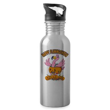 Halloween Happy Flamingoween Flamingo - Gourde avec paille intégrée - argent clair - Droite
