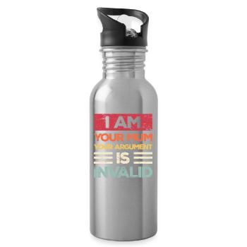 Ich Bin Deine Mutter dein Argument Ist Ungültig - Trinkflasche mit integriertem Trinkhalm - Lightsilver - Rechts
