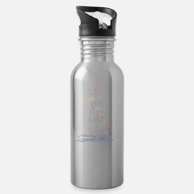 Stand Up Paddling Stand Up Board Sup - Water bottle with straw - silver
