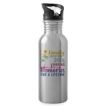 Familienurlaub Erinnerungen Schaffen - Trinkflasche mit integriertem Trinkhalm - Lightsilver - Rechts