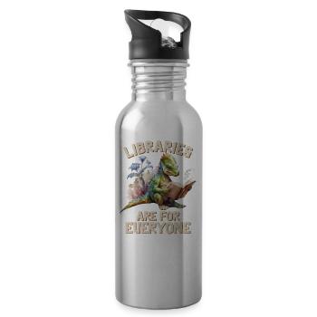 Libraries are for everyone Librarian - Water bottle with straw - silver - Right