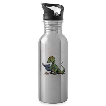 Alle Coolen Kids Lesen DInosaurier - Trinkflasche mit integriertem Trinkhalm - Lightsilver - Rechts