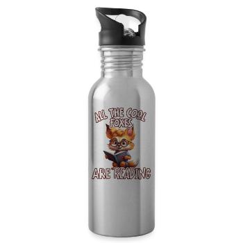 Alle Coolen Kids Lesen Fuchs - Trinkflasche mit integriertem Trinkhalm - Lightsilver - Rechts