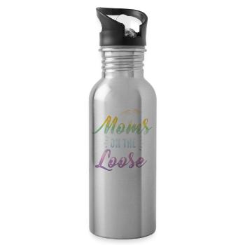 Moms On The Loose Freundinnen Reise - Trinkflasche mit integriertem Trinkhalm - Lightsilver - Rechts