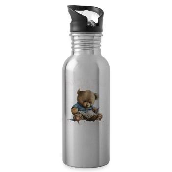 Alle Coolen Kids Lesen bär - Trinkflasche mit integriertem Trinkhalm - Lightsilver - Rechts