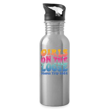 Girls On The Loose Moms Trip 2024 - Trinkflasche mit integriertem Trinkhalm - Lightsilver - Rechts