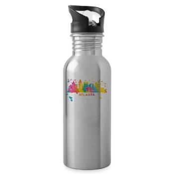 Atlantans Skyline Atlanta - Water bottle with straw - silver - Right