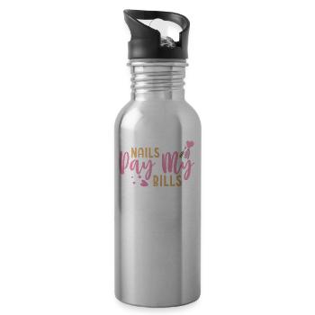 Nails Pay My Bills Manucure Nail Tech - Gourde avec paille intégrée - argent clair - Droite