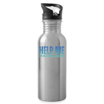 Hilfe, Ich Bin Im Familienurlaub - Trinkflasche mit integriertem Trinkhalm - Lightsilver - Rechts