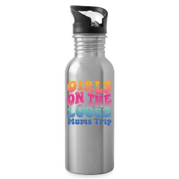 Girls On The Loose Mums Friends Trip - Water bottle with straw - silver - Right