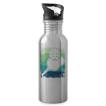 Wiffleball Club Retro Pickleball Team - Water bottle with straw - silver - Right