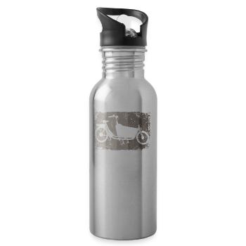 Lastenfahrrad Lastenrad Cargo Bike Cargobike - Water bottle with straw - silver - Right