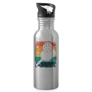 Wiffleball Club Retro Pickleball Team - Water bottle with straw - silver - Right