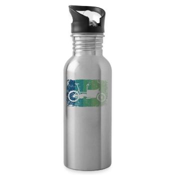 Lastenfahrrad Lastenrad Cargo Bike Cargobike - Water bottle with straw - silver - Right