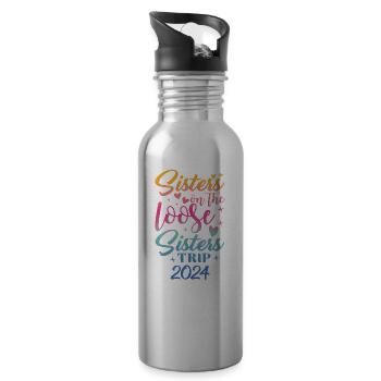 Sisters On The Loose Girls Reunion Trip - Water bottle with straw - silver - Right