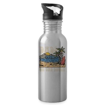 Väter Auf Freiem Fuß Vatertag - Trinkflasche mit integriertem Trinkhalm - Lightsilver - Rechts