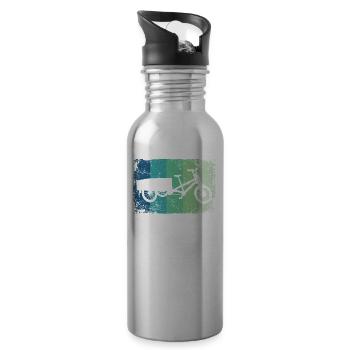 Lastenfahrrad Lastenrad Cargo Bike Cargobike - Water bottle with straw - silver - Right