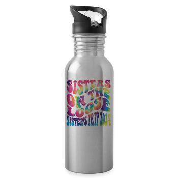 Sisters On The Loose Girls Reunion Trip - Water bottle with straw - silver - Right