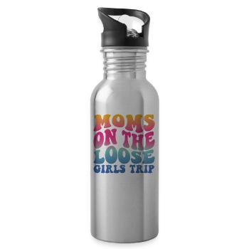 Moms On The Loose Girls Trip - Trinkflasche mit integriertem Trinkhalm - Lightsilver - Rechts