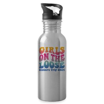 Sisters On The Loose Girls Reunion Trip - Water bottle with straw - silver - Right
