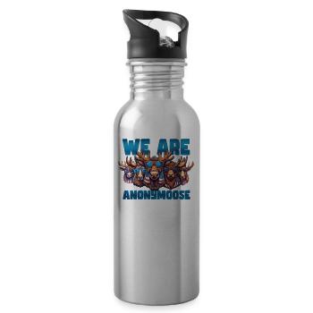 Wir Sind Anonymoose Cool Moose - Trinkflasche mit integriertem Trinkhalm - Lightsilver - Rechts
