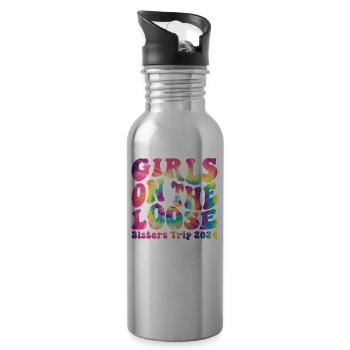 Sisters On The Loose Girls Reunion Trip - Water bottle with straw - silver - Right