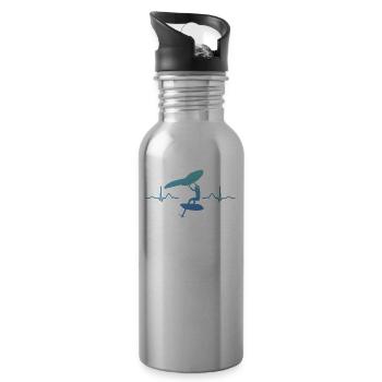 Wings Surfer Wingsurfing Retro Foil Wings - Water bottle with straw - silver - Right