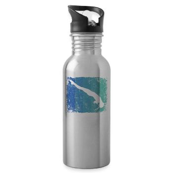 Diving, Artistic Jumping, Synchronized Diving - Water bottle with straw - silver - Right