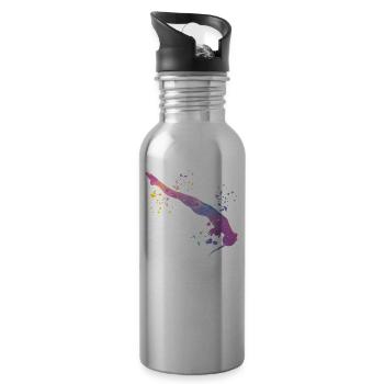 Plongeur en eau synchronisé High Diver - Gourde avec paille intégrée - argent clair - Droite