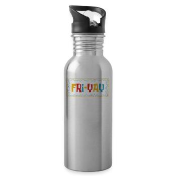 Fri Yay Teachers School Weekend Vibes - Trinkflasche mit integriertem Trinkhalm - Lightsilver - Rechts