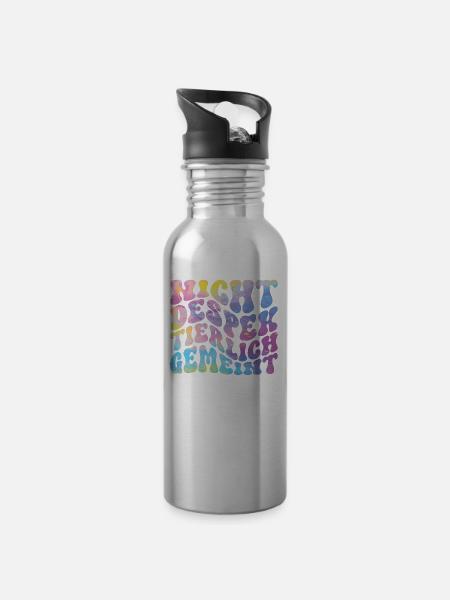 Nicht Despektierlich Gemeint - Trinkflasche mit integriertem Trinkhalm - Lightsilver