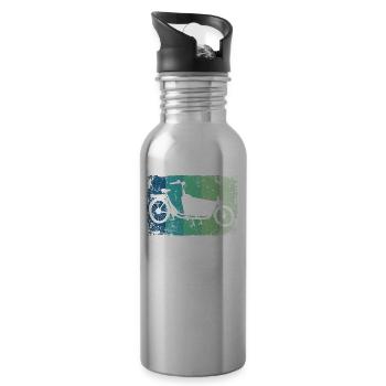 Lastenfahrrad Lastenrad Cargo Bike Cargobike - Water bottle with straw - silver - Right