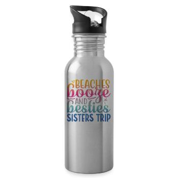 Beaches Liquor and Besties Sisters' Trip - Water bottle with straw - silver - Right