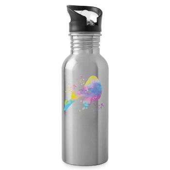 Diving, Synchronized Diving, Artistic Jumping - Water bottle with straw - silver - Right