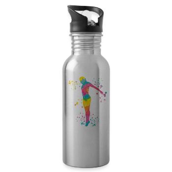 Plongeur en eau synchronisé High Diver - Gourde avec paille intégrée - argent clair - Droite