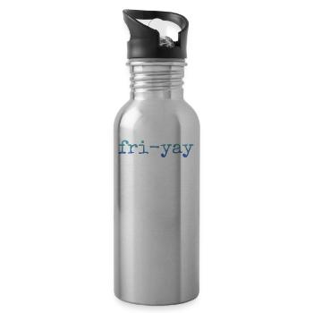 Fri Yay Teachers School Weekend Vibes - Trinkflasche mit integriertem Trinkhalm - Lightsilver - Rechts