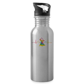 Heartbeat Wiener Walzer Gesellschaftstänze - Trinkflasche mit integriertem Trinkhalm - Lightsilver - Rechts