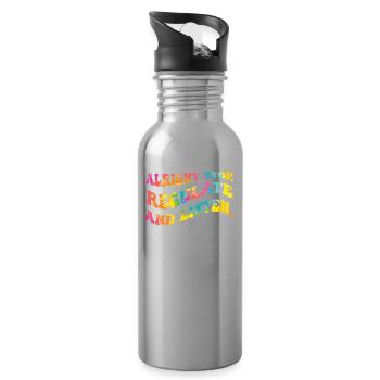 Stop Regulating and Listening Teacher - Water bottle with straw - silver - Right