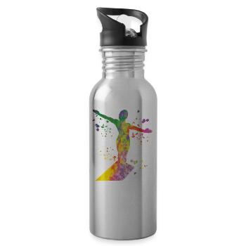 Diving, Artistic Jumping, Synchronized Diving - Water bottle with straw - silver - Right