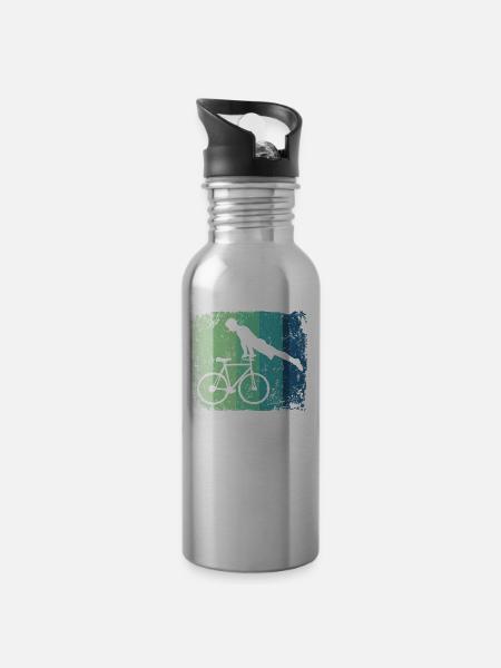 Kunstradfahren Kunstradfahrer - Trinkflasche mit integriertem Trinkhalm - Lightsilver