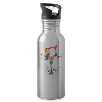 Patineur artistique Patinage sur glace Patinage artistique - Gourde avec paille intégrée - argent clair - Droite