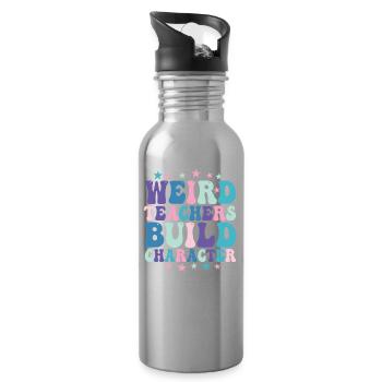 Weird Teachers Build Character Teacher - Water bottle with straw - silver - Right