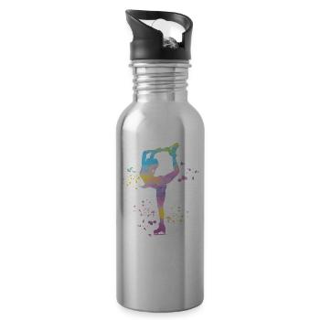Eiskunstläufer Schlittschuhlaufen Eiskunstlauf - Trinkflasche mit integriertem Trinkhalm - Lightsilver - Rechts