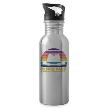 Seltsame Väter Bilden Charakter Lustiges Vater - Trinkflasche mit integriertem Trinkhalm - Lightsilver - Rechts