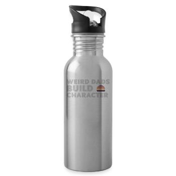 Weird Dads Make Up Character Funny Dad - Water bottle with straw - silver - Right