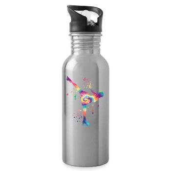 Eiskunstläufer Schlittschuhlaufen Eiskunstlauf - Trinkflasche mit integriertem Trinkhalm - Lightsilver - Rechts