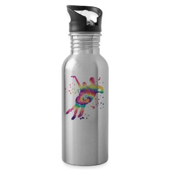Figure Skater Ice Skating Figure Skating - Water bottle with straw - silver - Right