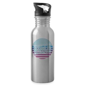 Weird Dads Make Up Character Funny Dad - Water bottle with straw - silver - Right